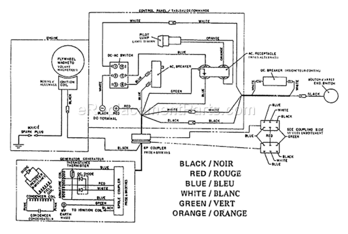 Page B Diagram and Parts List for 8700-0  Briggs and Stratton Generator